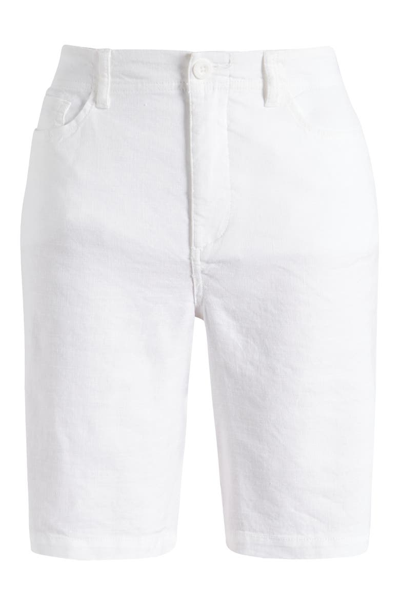 Linen Blend Bermuda Shorts, Alternate, color, OPTIC WHITE