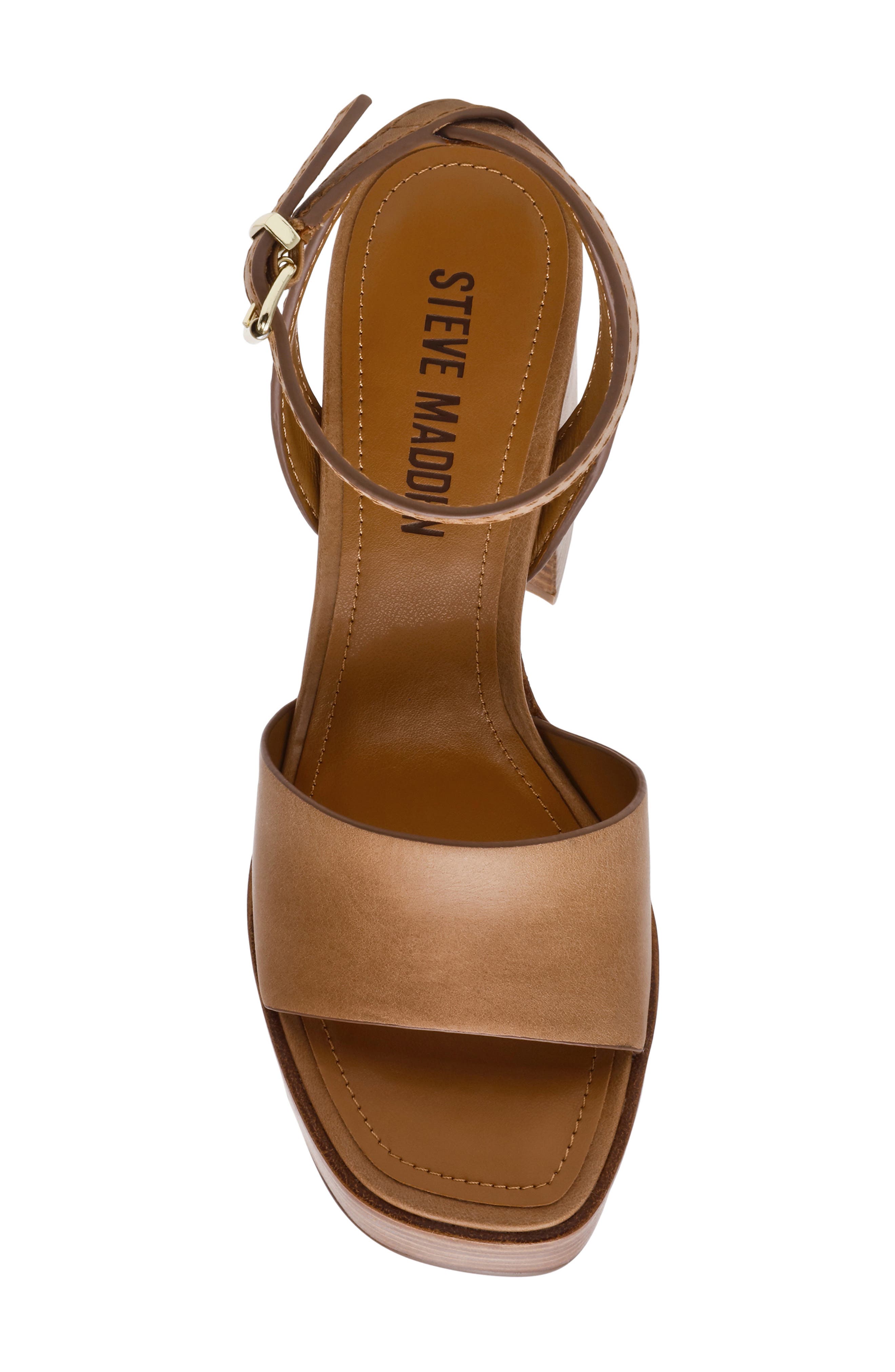 Steve Madden Floria Platform Ankle Strap Sandal, Alternate, color, Banana Leather