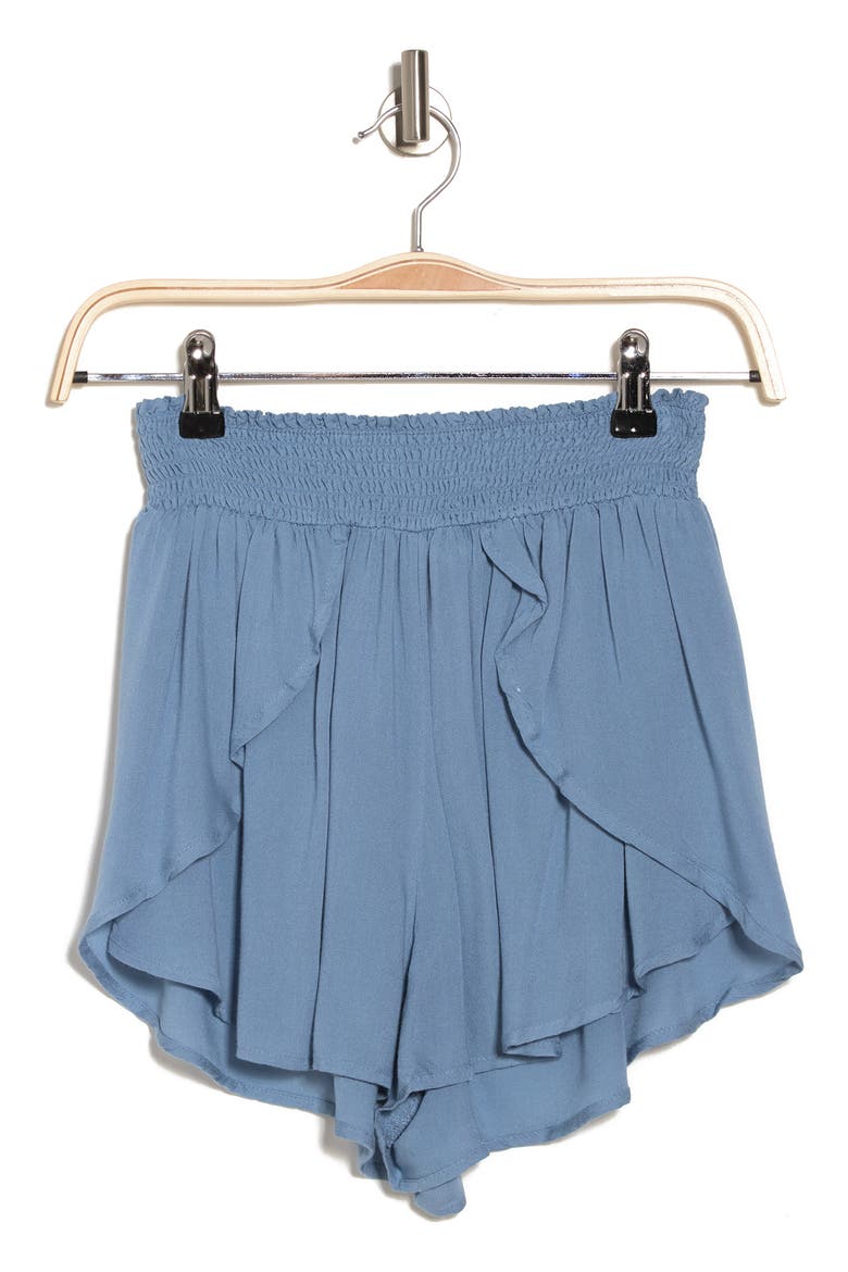 Tulip Solid Cover-Up Shorts, Alternate, color, DUSTY BLUE