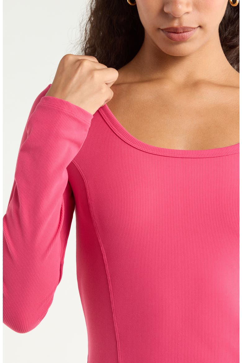 Long Sleeve Rib T-Shirt, Alternate, color, PINK CARMINE