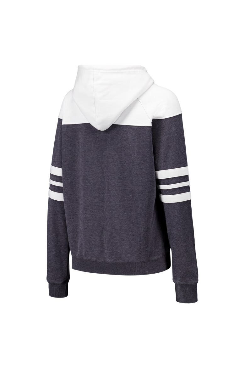 Women's Charcoal Iowa Hawkeyes Blitz Striped Blocked Raglan Pullover Hoodie, Alternate, color, Charcoal