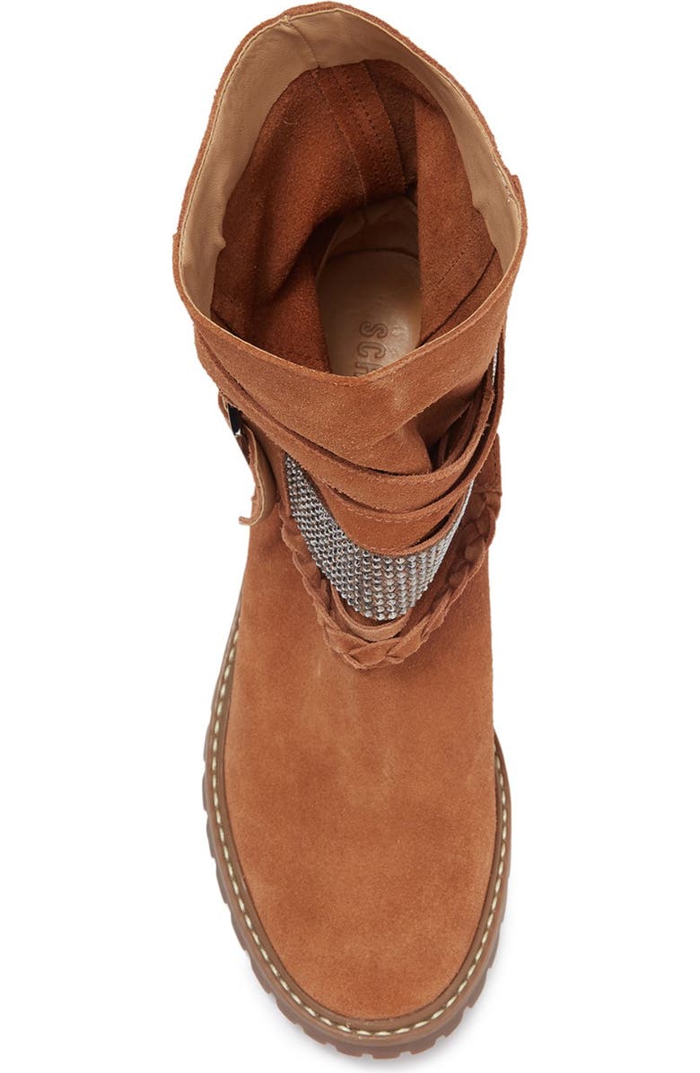 Schutz Kiara Suede Strappy Buckle Boot, Alternate, color,