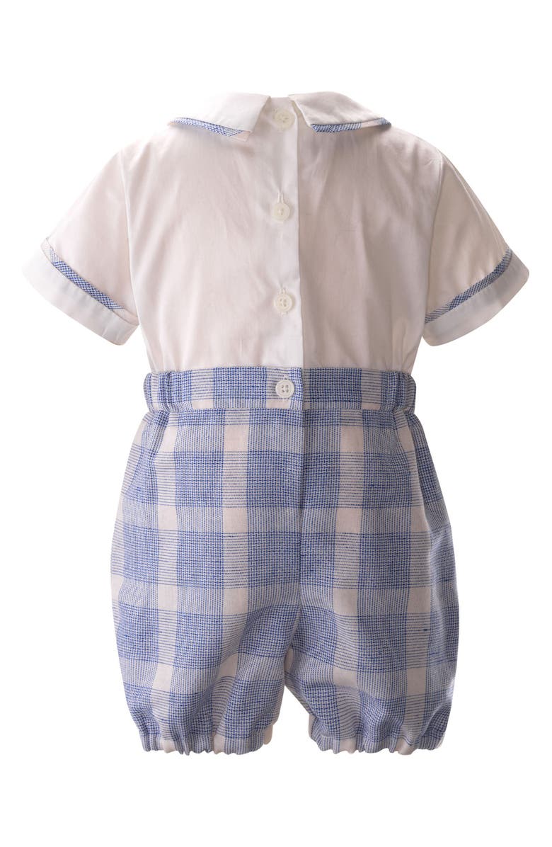 Rachel Riley Check Cotton Romper, Alternate, color, 