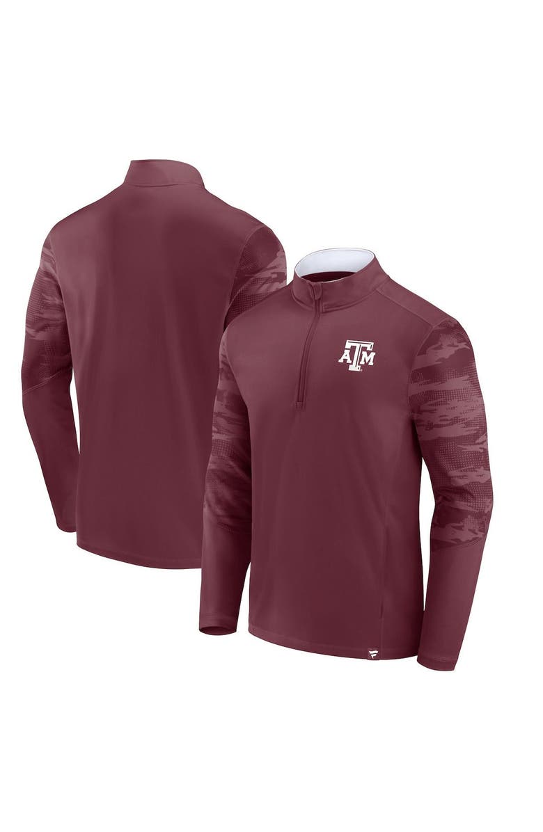 FANATICS Men's Fanatics Branded Maroon Texas A&M Aggies Ringer Quarter-Zip Top, Main, color, 