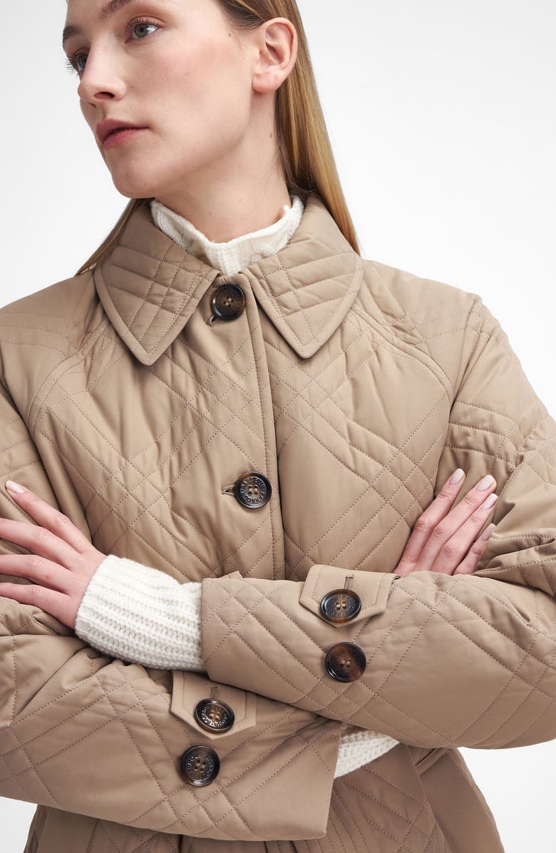 Barbour Mariah Trench Coat, Alternate, color, Honey/ Muted Cabernet Tartan