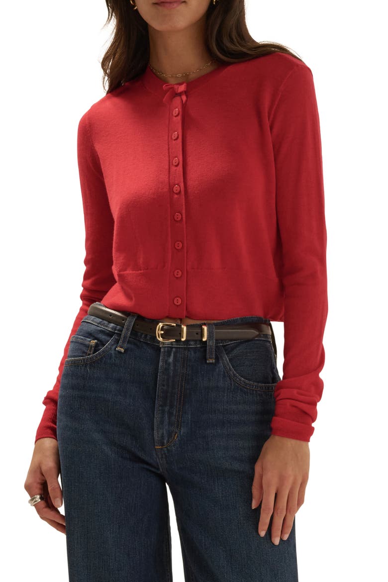 The Curtsey Wool Cardigan, Main, color, CRIMSON