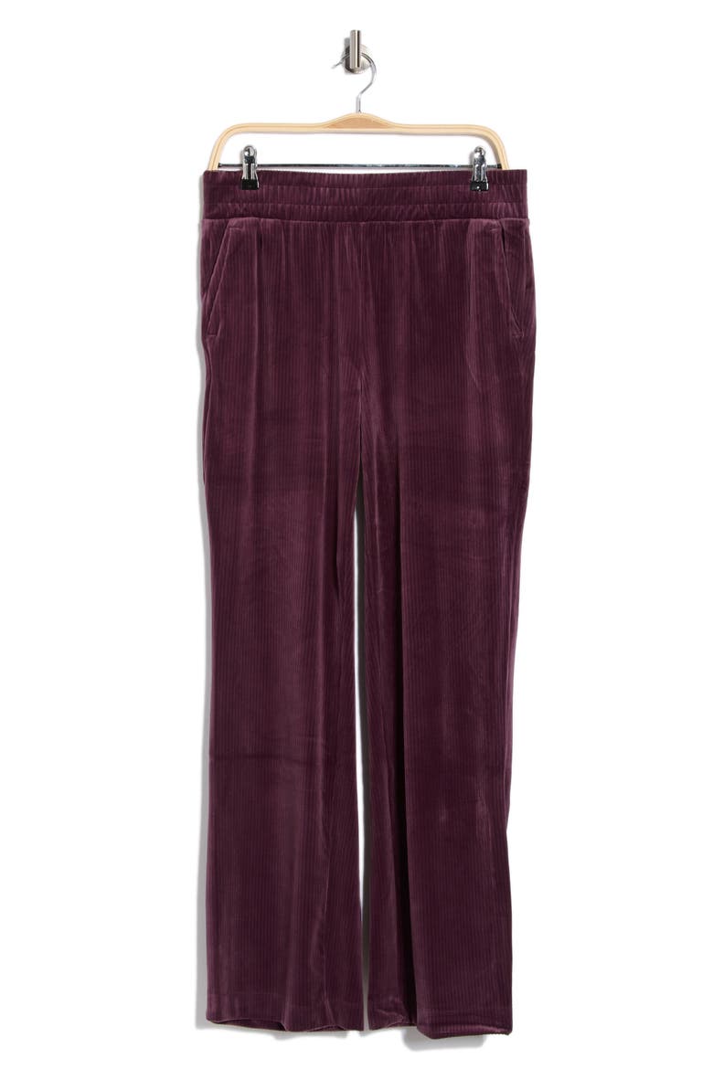 Ribbed Velour Pull-On Pants, Alternate, color, PLUM PERFECT