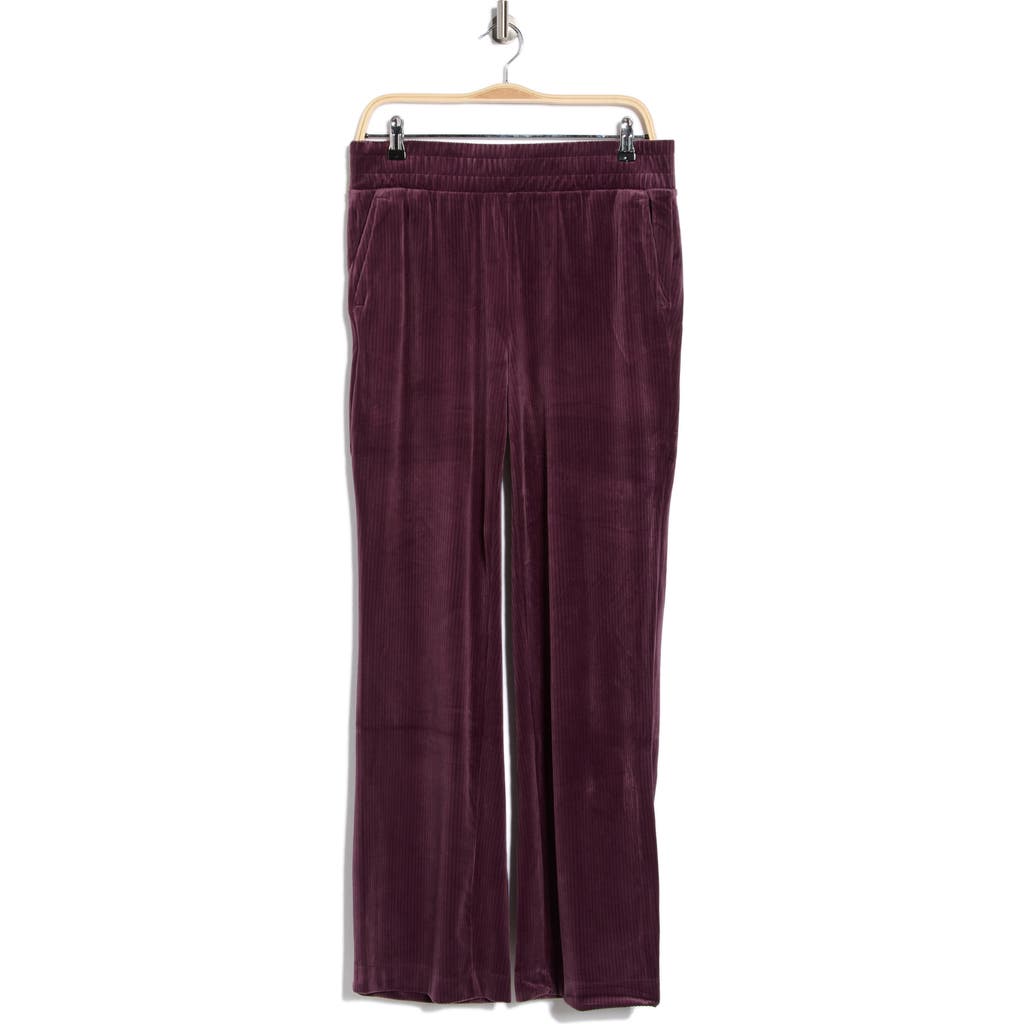 Apana Ribbed Velour Pull-on Pants In Purple