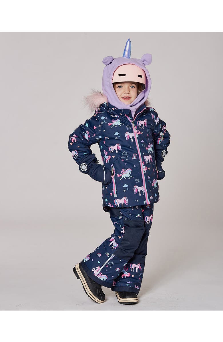 Deux par Deux Two-Piece Play Snowsuit Unicorn, Main, color, Navy