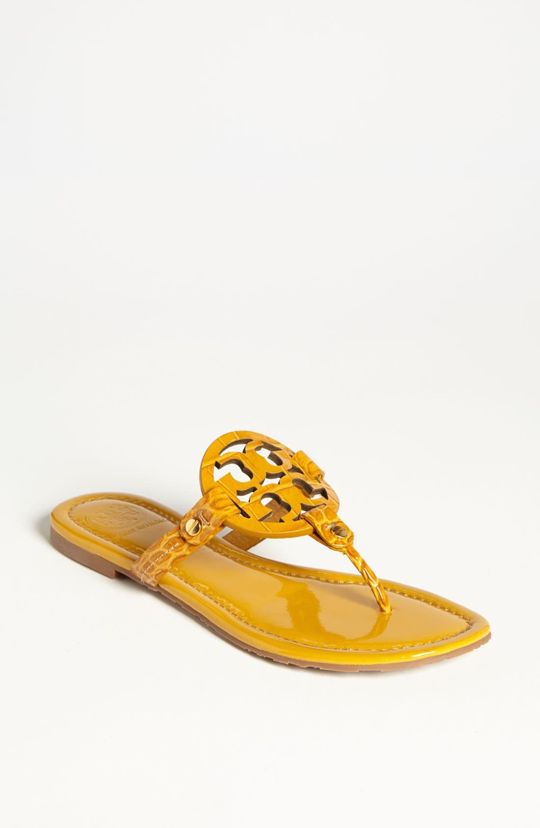 Tory Burch 'Miller' Croc Embossed Sandal, Main, color, 
