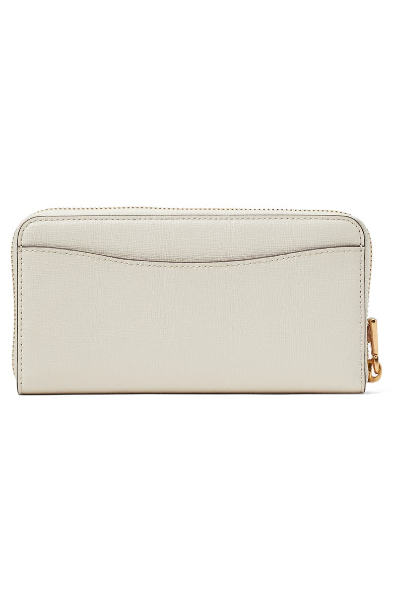 Kate Spade New York morgan embellished bow saffiano leather wallet, Alternate, color, Parchment.