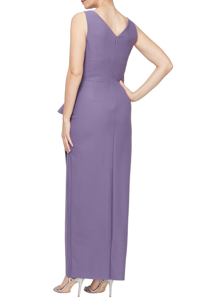 Embellished Side Drape Column Formal Gown, Alternate, color, ICY ORCHID