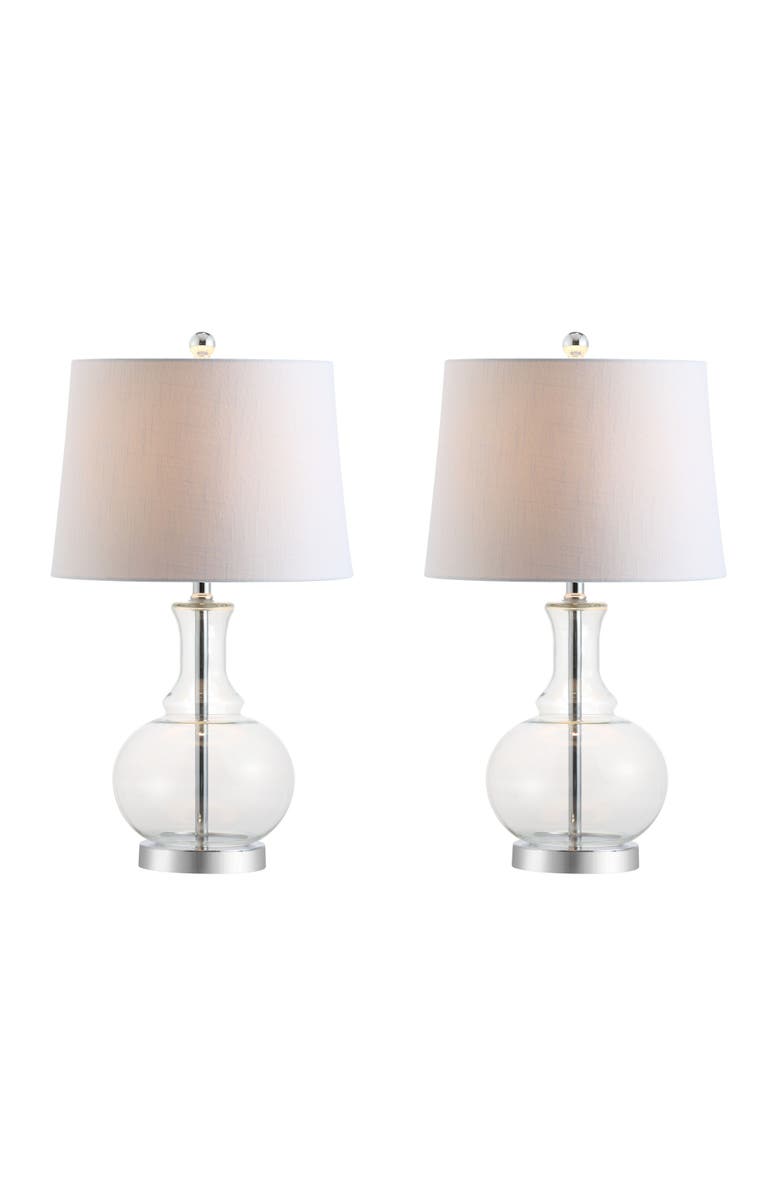 JONATHAN Y Lavelle 25" Glass LED Table Lamp, Alternate, color, Clear