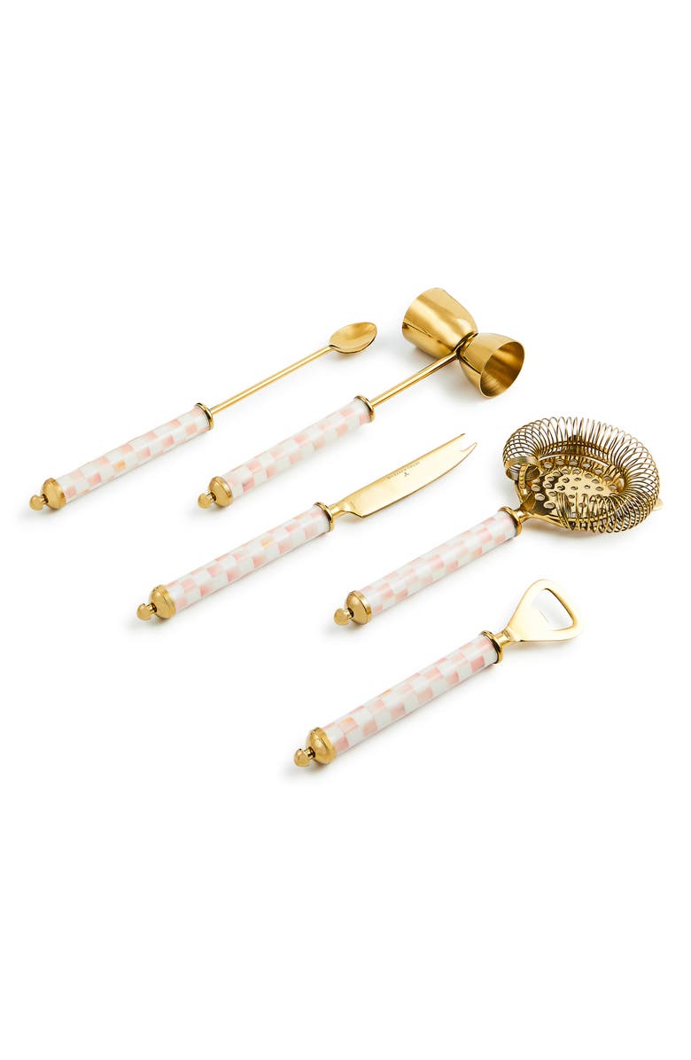 MACKENZIE CHILDS Rosy Check Enameled Steel Bar Tool Set, Alternate, color, Rosy