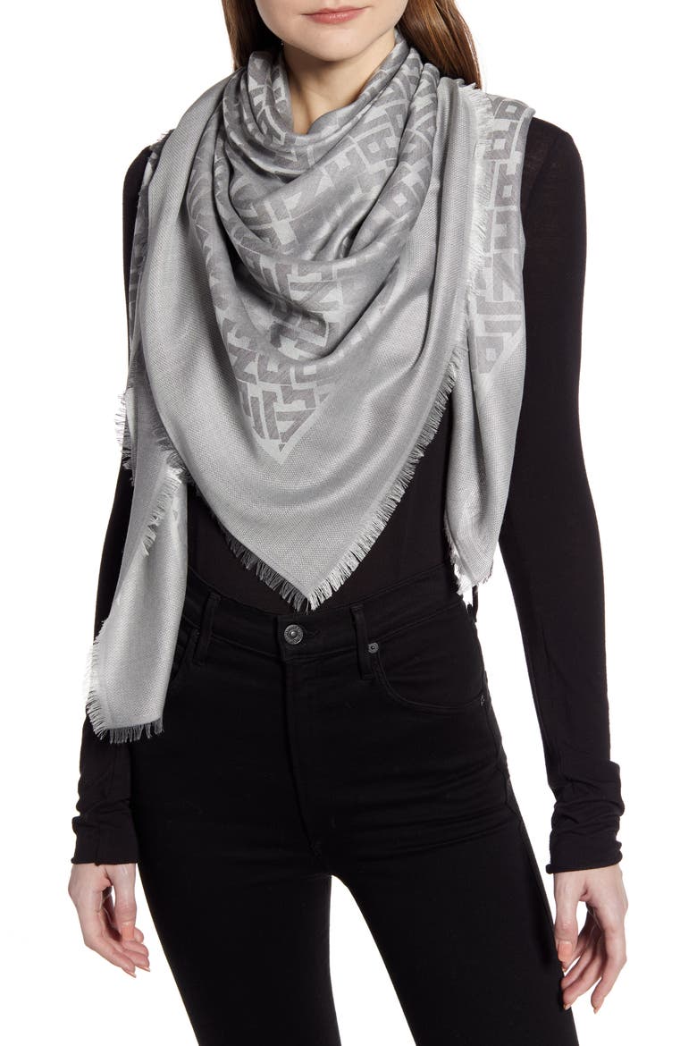 Le Pliage LGP Logo Square Scarf, Main, color, GREY