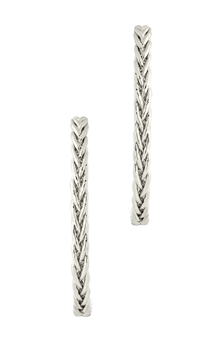 Sterling Forever Penrose Braided Hoop Earrings, Alternate, color, 
