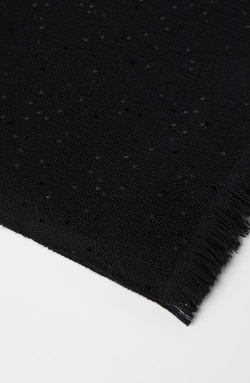 Brunello Cucinelli Cashmere And Silk Diamond Yarn Scarf In Black