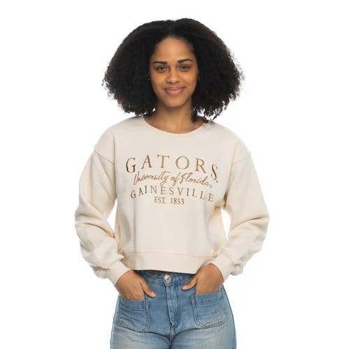 Zoozatz Tan Florida Gators Cropped Crewneck Sweatshirt