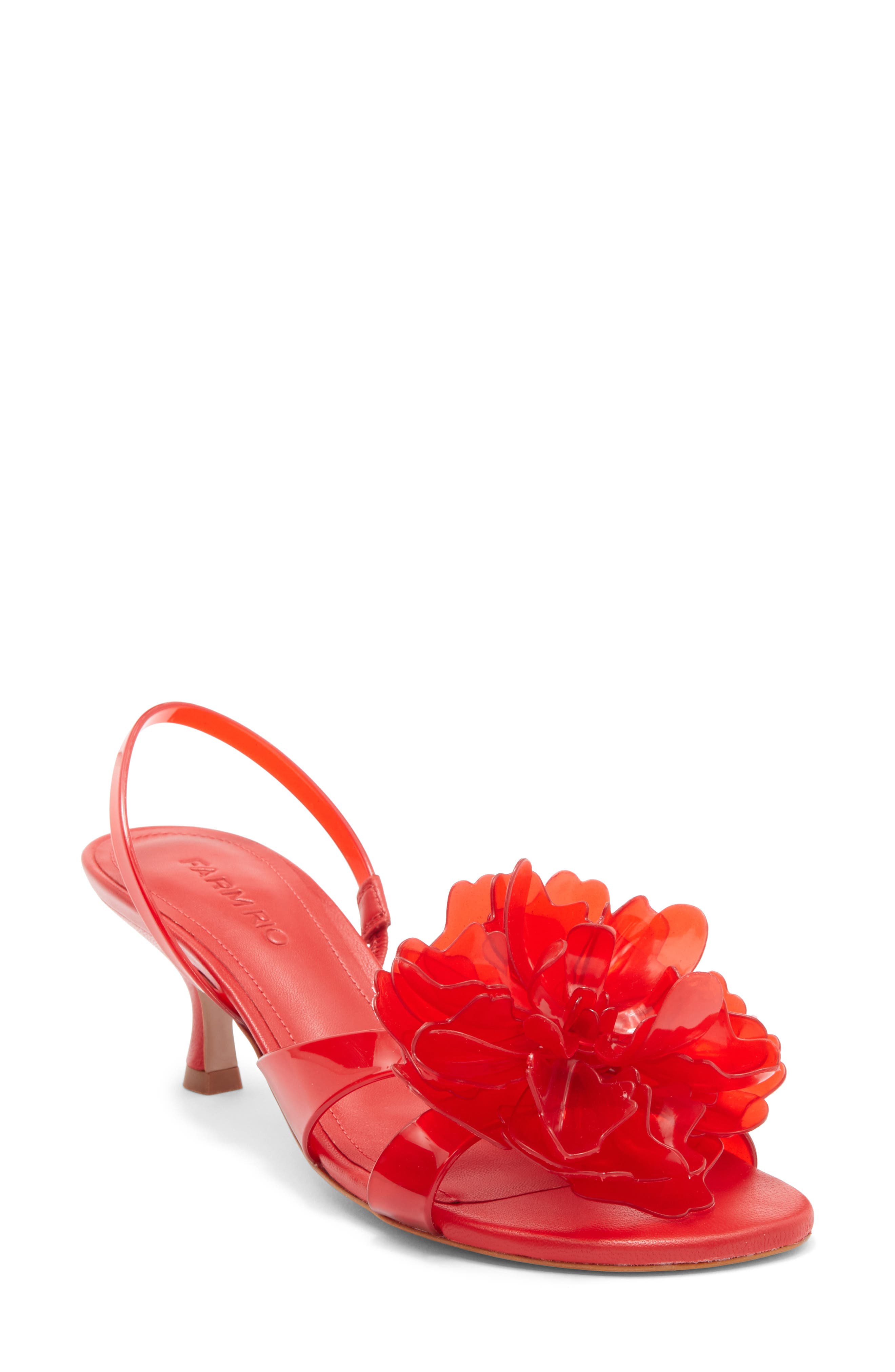FARM Rio Flower Jelly Slingback Sandal, Main, color, Scarlet
