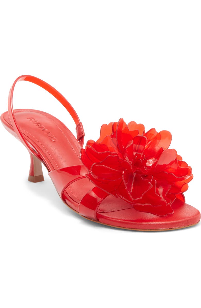 FARM Rio Flower Jelly Slingback Sandal, Main, color, Scarlet