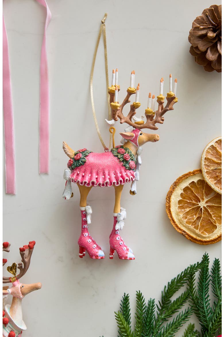 Patience Brewster Dash Away Donna Reindeer Ornament, Alternate, color, PINK