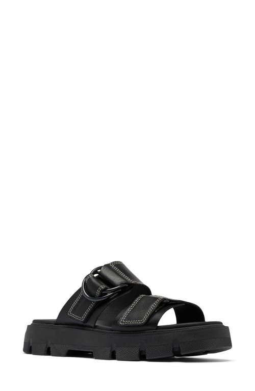 Sorel Rein Dual-grip Slide Sandals In Black/black