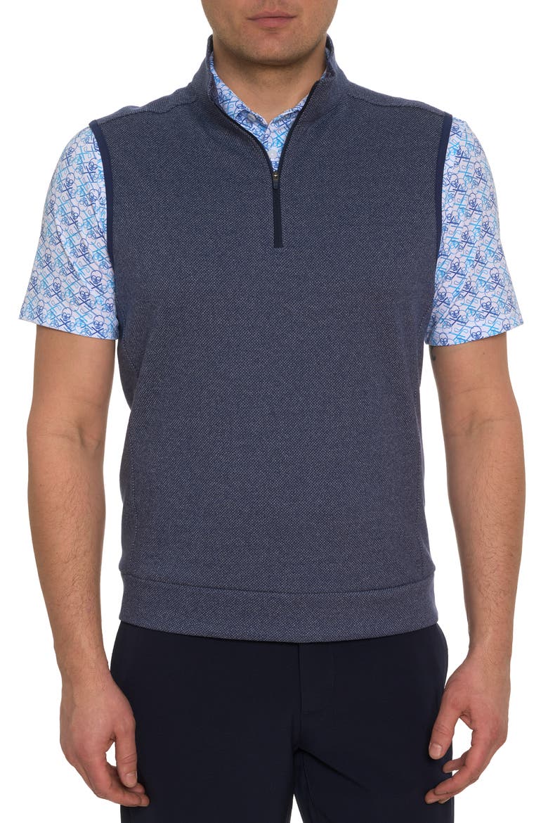 Treviso Knit Quarter Zip Vest, Main, color, NAVY