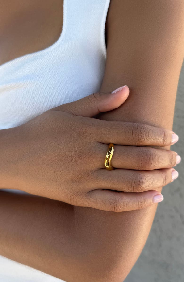 Adornia 18K Gold Plated Wavy Band Ring, Alternate, color, Gold