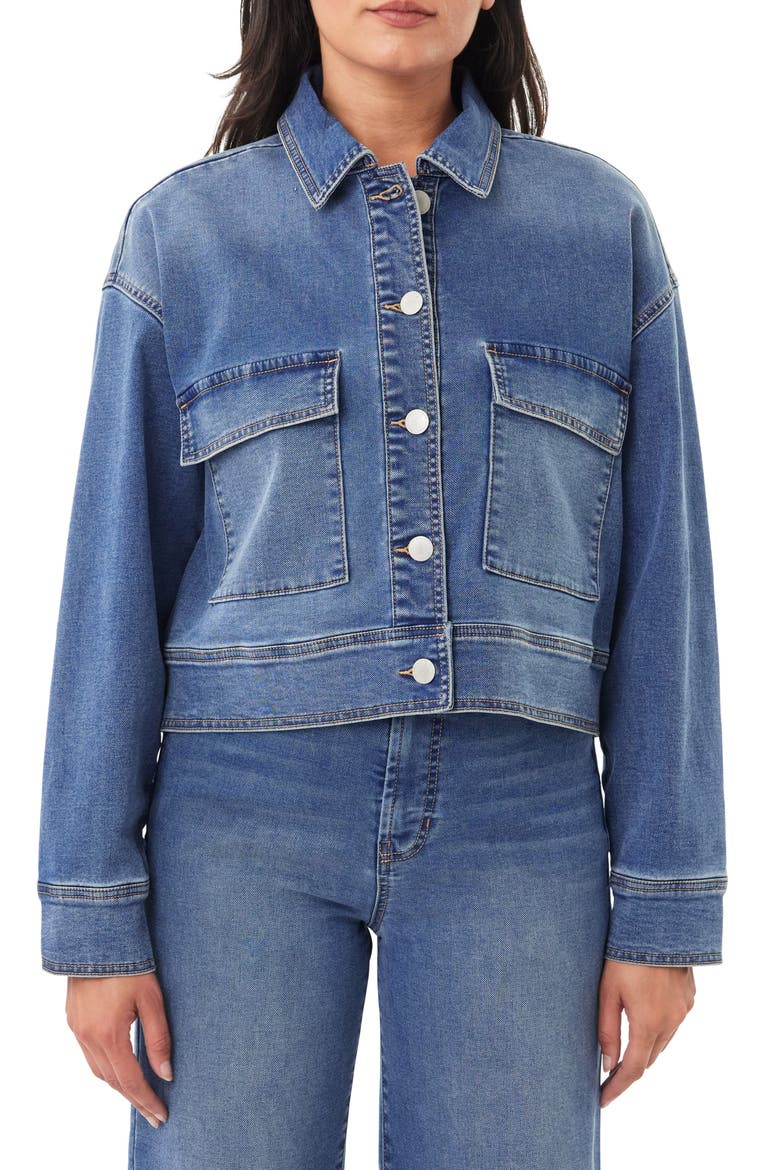 Saturday Knit Denim Jacket, Main, color, OXFORD