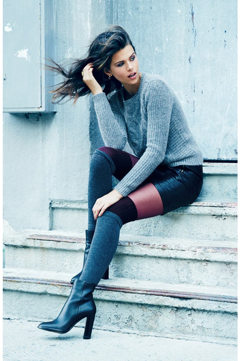 Cable Knit Sweater, Alternate, color, MEDIUM HEATHER GREY