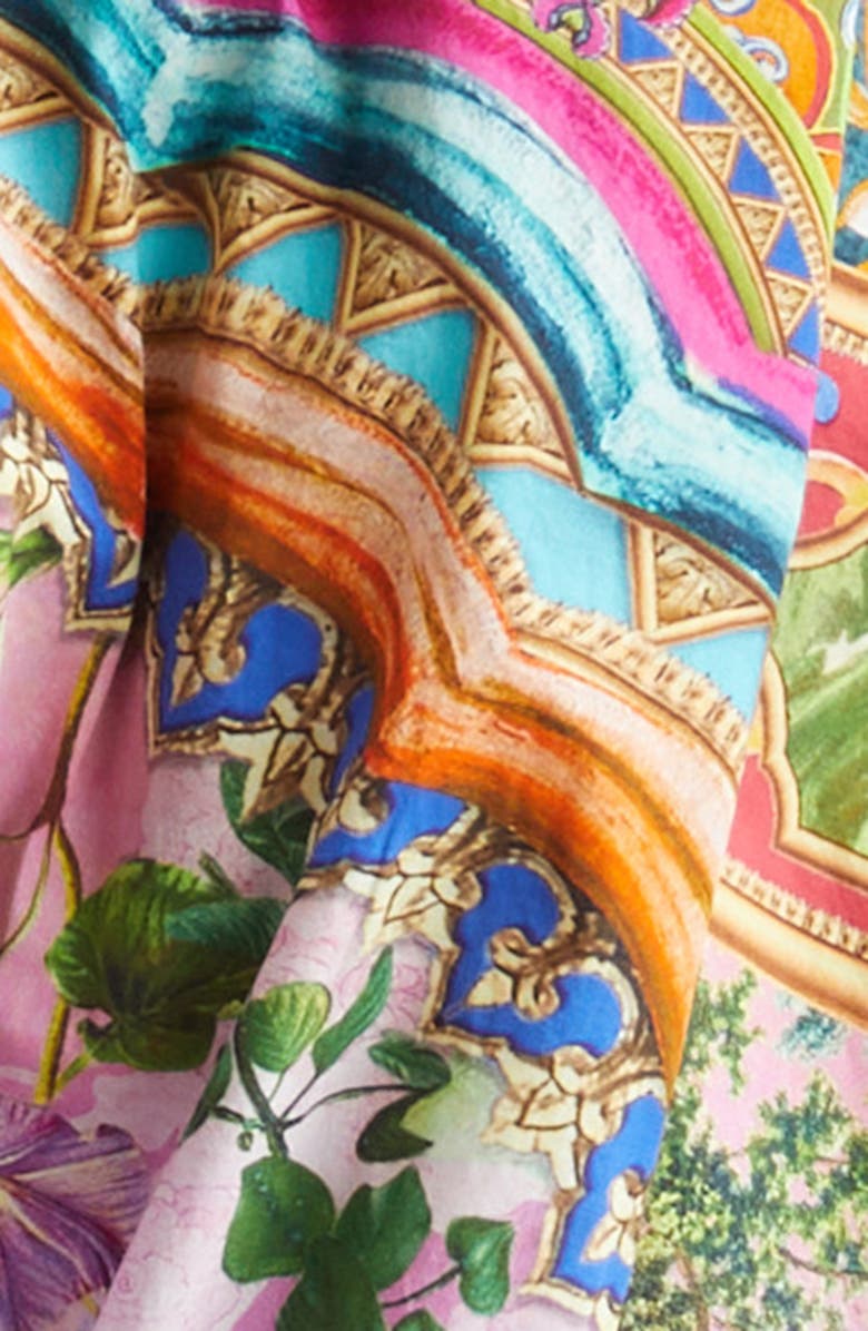 Camilla Print Long Sleeve Cotton Dress, Alternate, color, Turkish Delight