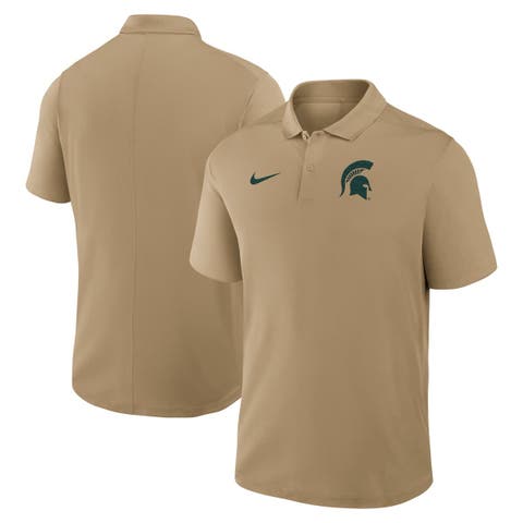 Men's Nike Tan Michigan State Spartans Primetime Victory Primary Logo Performance Polo