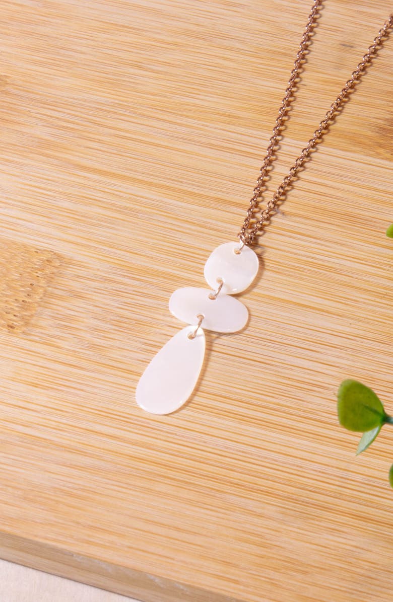 LIKHA Mother-of-Pearl Round, Oblong & Raindrop Pendant Necklace, Alternate, color, White