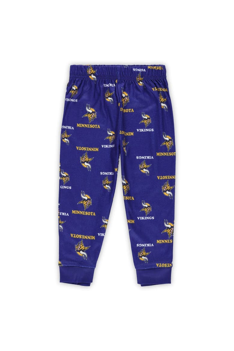 Toddler Outerstuff Purple Minnesota Vikings All-Over-Print Long Sleeve T-Shirt and Pants Sleep Set, Alternate, color, Purple