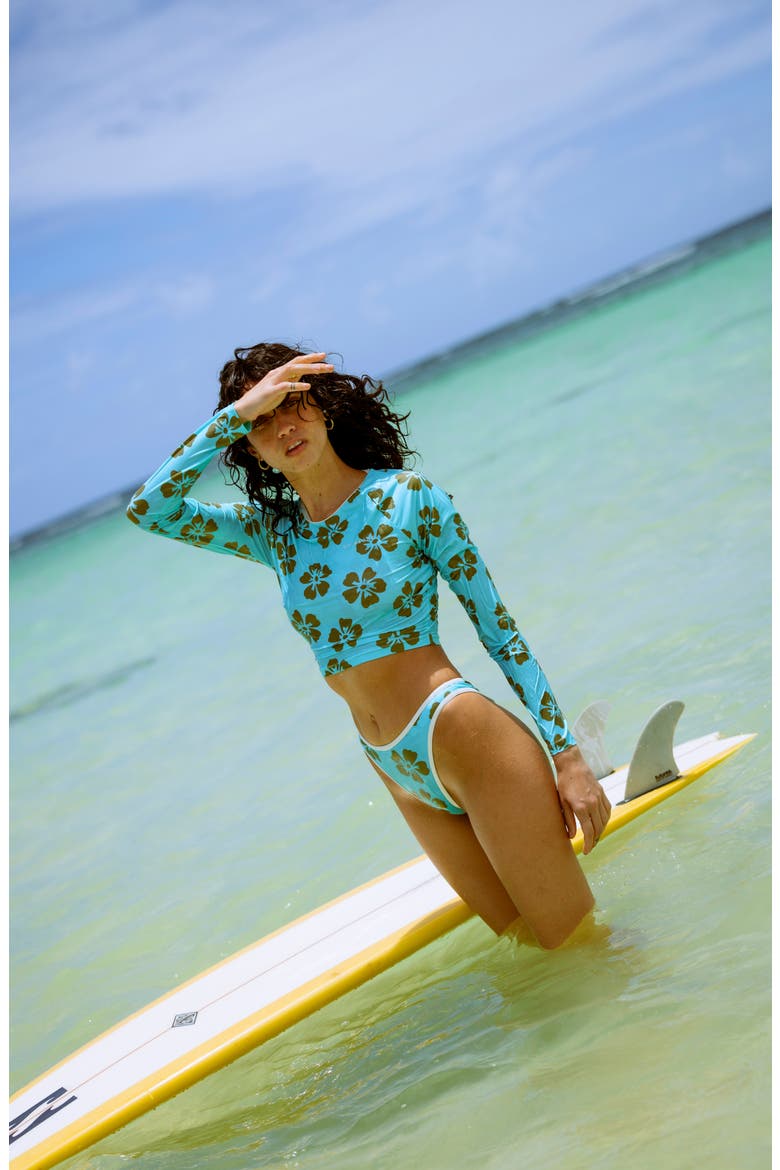 Last Summer Long Sleeve Crop Rashguard, Alternate, color, OCEAN SPRAY