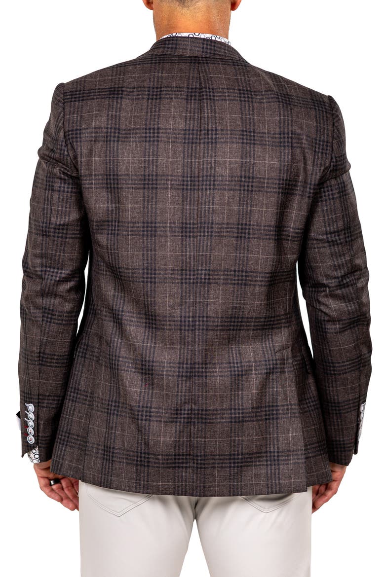 Socrate Marthyr017 Brown Plaid Slub Virgin Wool Sport Coat, Alternate, color, BROWN