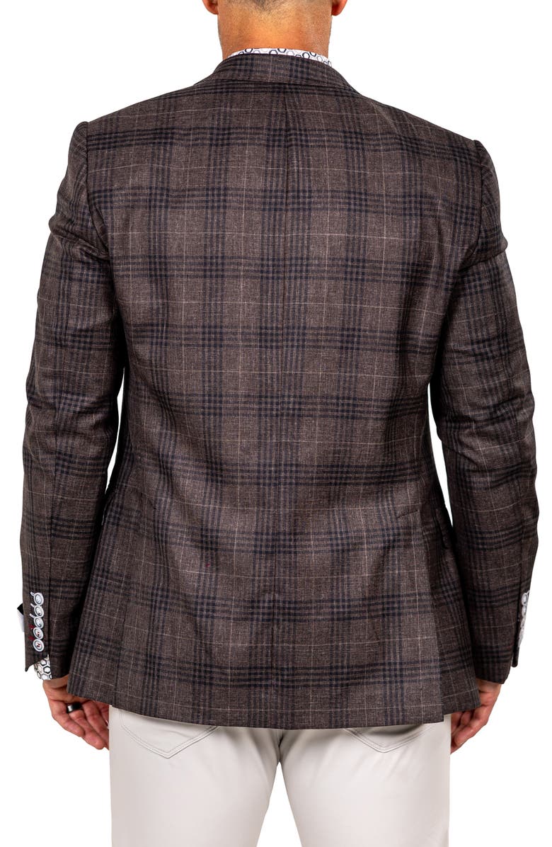Maceoo Socrate Marthyr017 Brown Plaid Slub Virgin Wool Sport Coat, Alternate, color, Brown