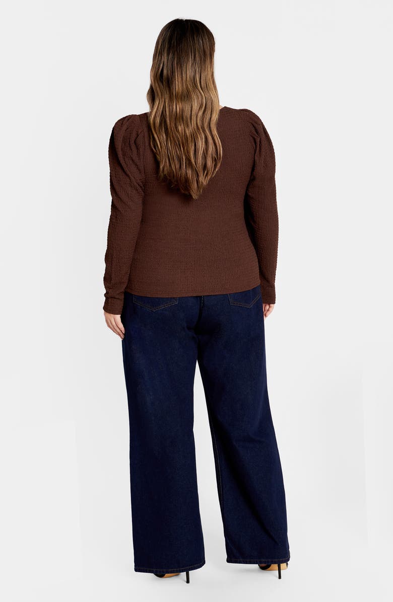 City Chic Jacqueline Texture Top, Alternate, color, Chocolate