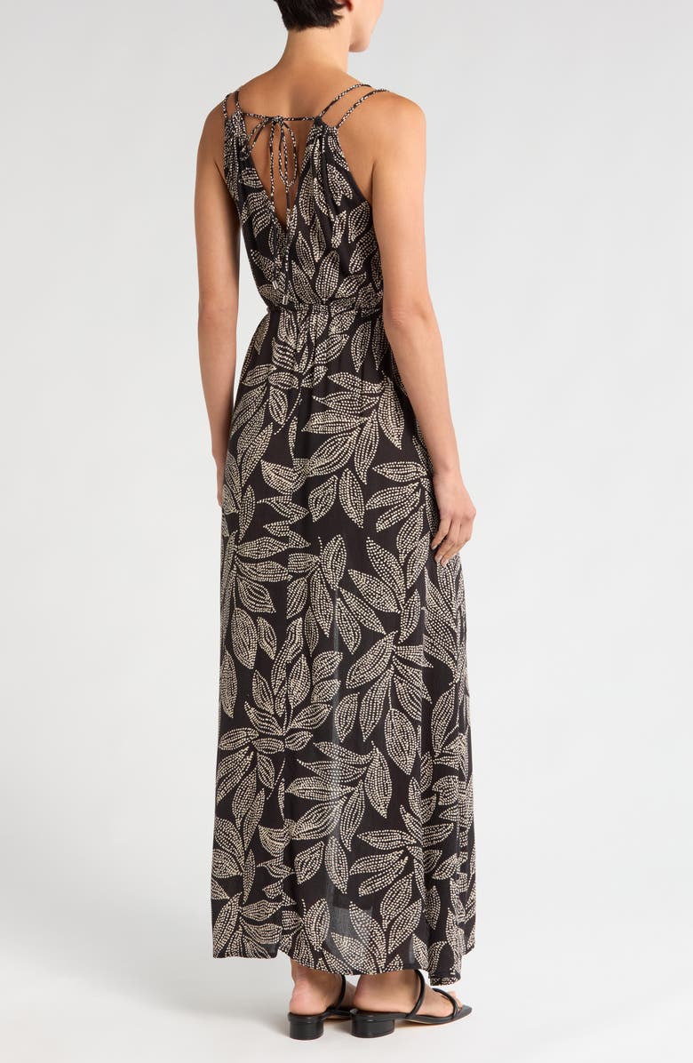 Elan Crinkle Gauze Cover-Up Maxi Dress, Alternate, color, Black Catagena Print