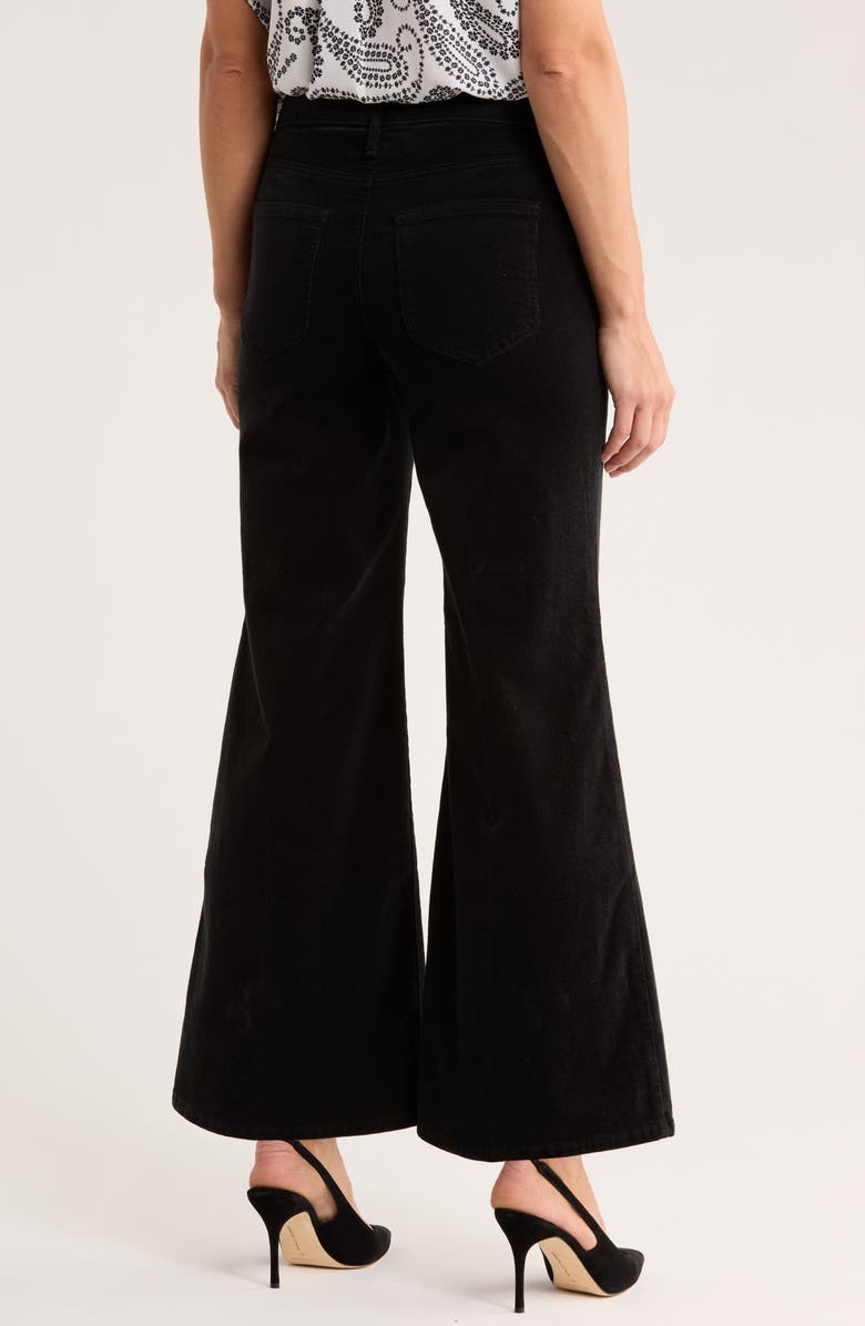 NYDJ Mia Palazzo High Waist Ankle Flare Corduroy Pants, Alternate, color, Black