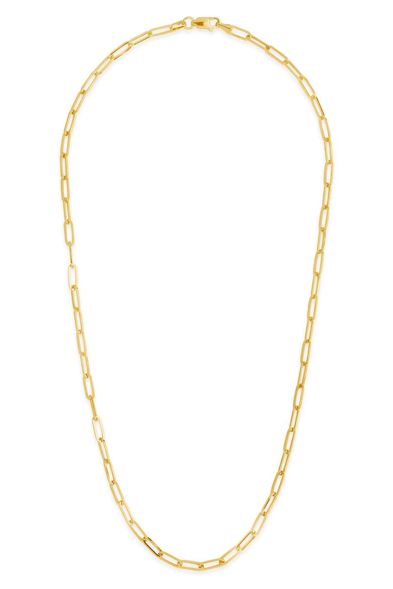 14K Italian Gold Paperclip Chain Necklace, Alternate, color, GOLD