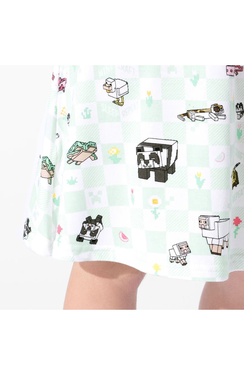 Bellabu Bear Kids' Minecraft Sleep Repeat Short Sleeve Dress, Alternate, color, Minecraft Sleep Repeat