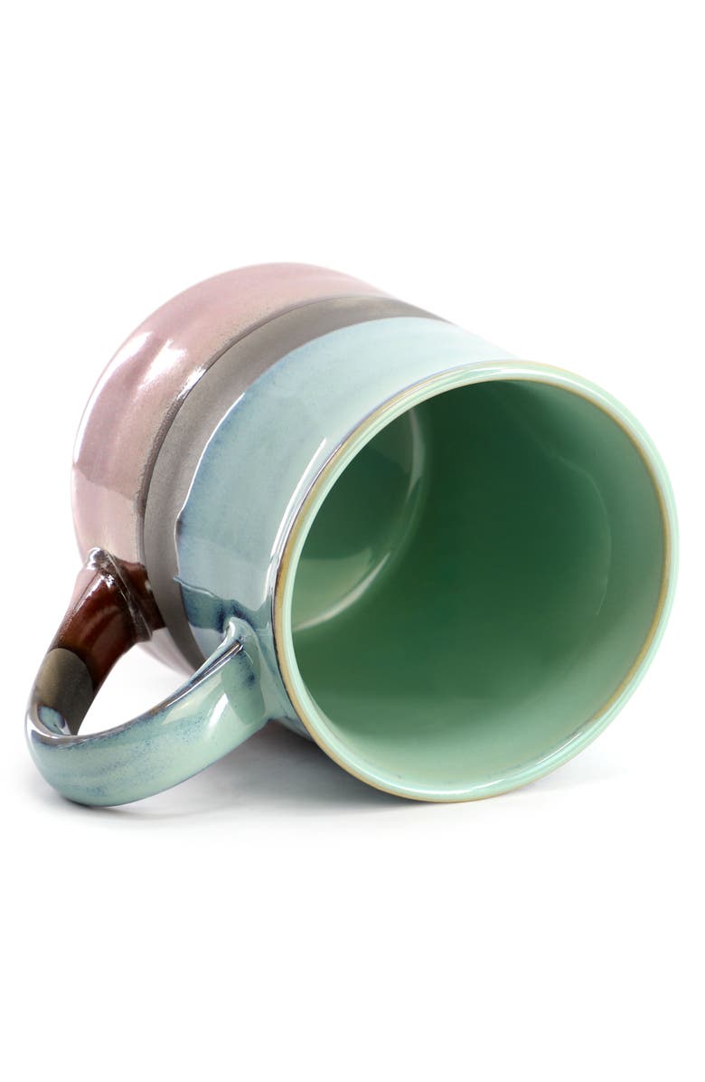 Gibson Home Copper Tonal 4 Piece 18 Ounce Stoneware Cup Set, Alternate, color, Green