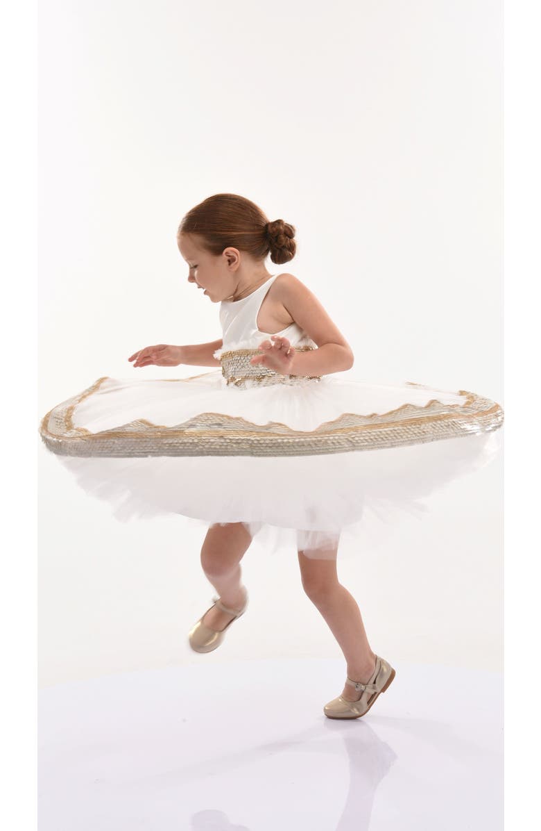 Tulleen Lorelei Sequin Hem Dress, Alternate, color, White