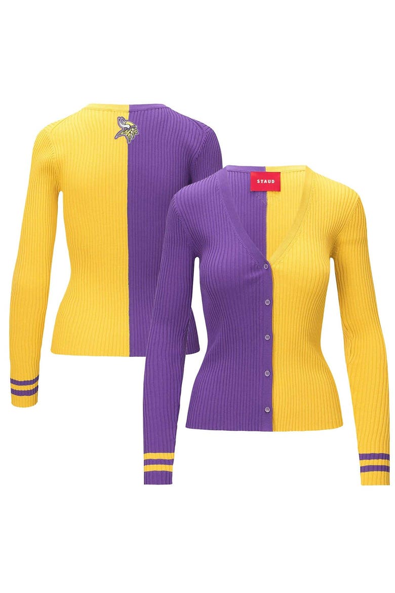 Women's STAUD Purple/Gold Minnesota Vikings Cargo Sweater, Main, color, Purple