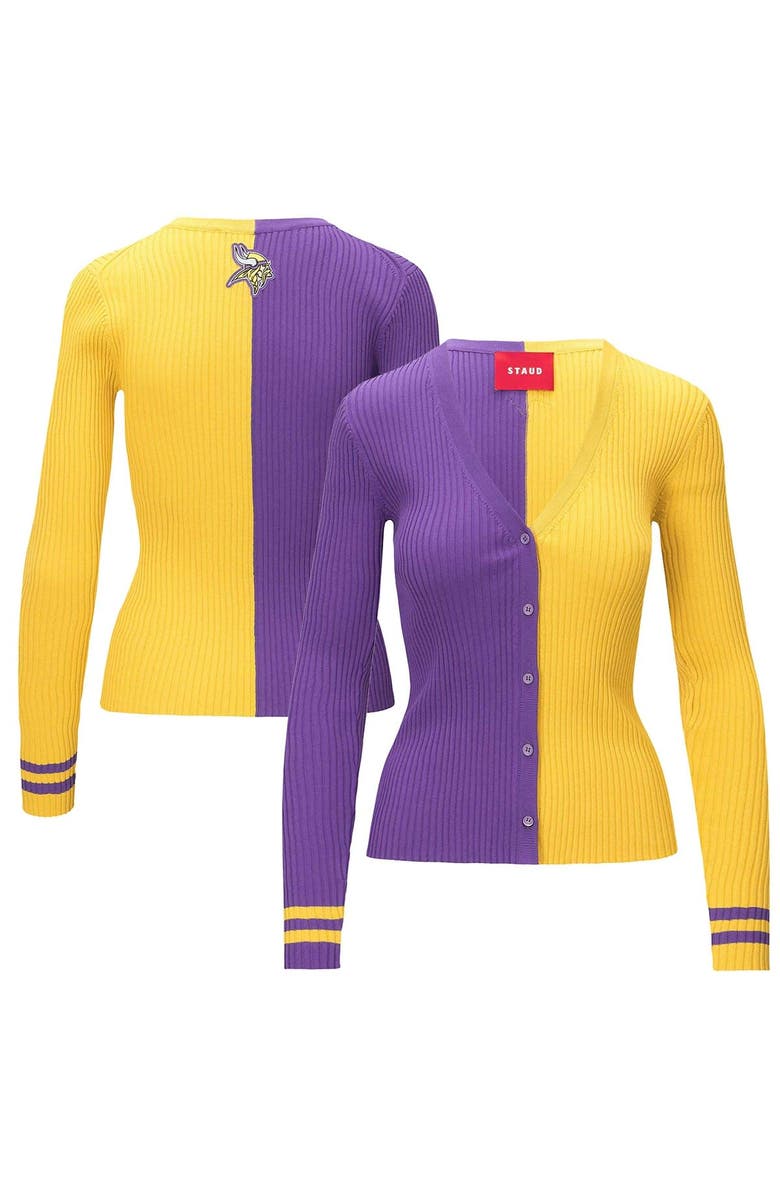 STAUD Women's STAUD Purple/Gold Minnesota Vikings Cargo Sweater, Main, color, Purple
