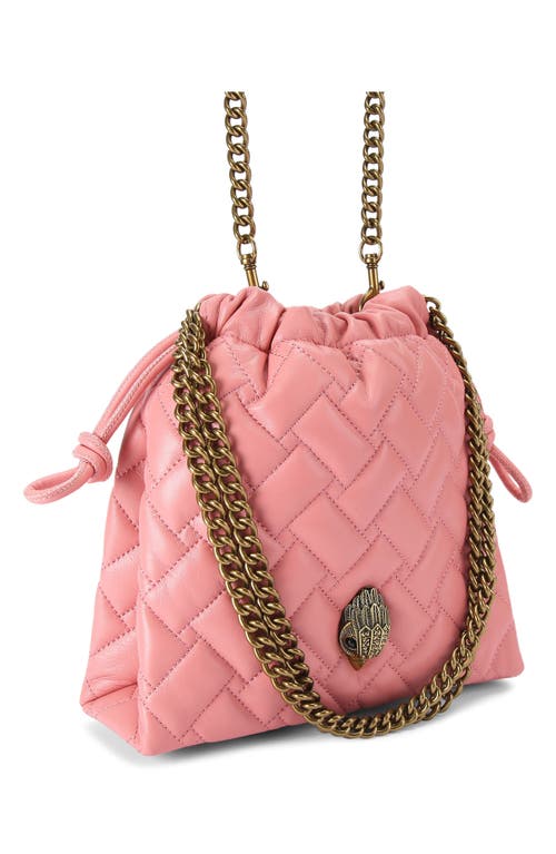 KURT GEIGER KURT GEIGER LONDON SMALL KENSINGTON DRAWSTRING QUILTED LEATHER BUCKET BAG 