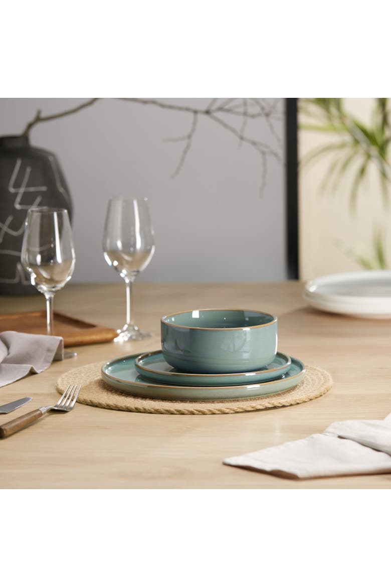 Somerset Collection Ceramic Dinnerware Set - 12 Piece, Service for 4, Alternate, color, Sage Green