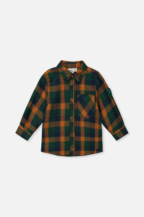 Plaid Button Front Collared Shirt