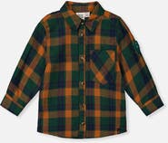 Deux par Deux Plaid Button Front Collared Shirt